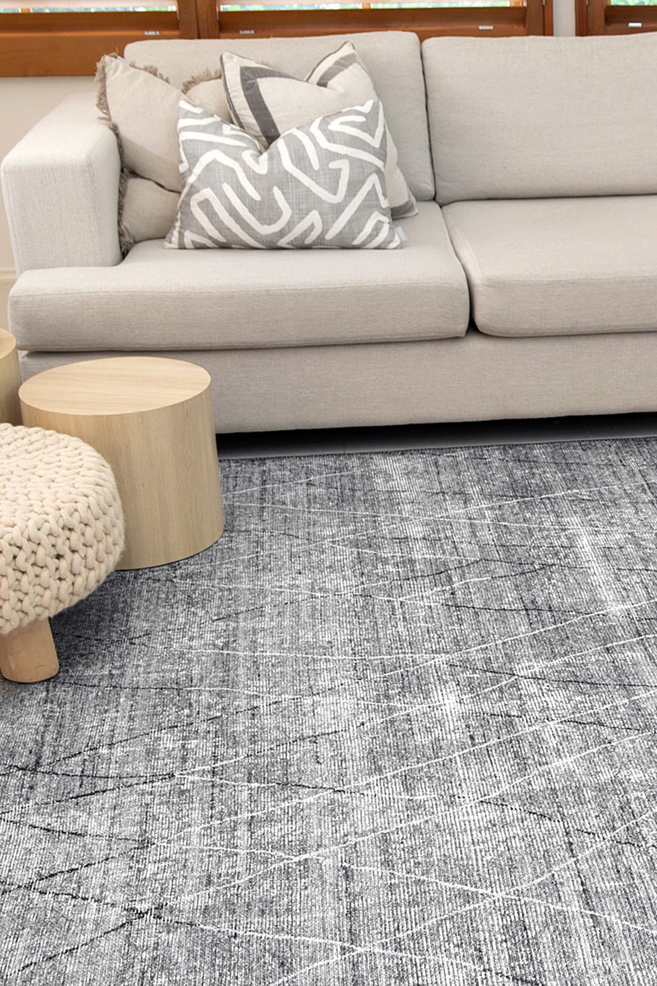 Jasper Grey Area Rug in a room