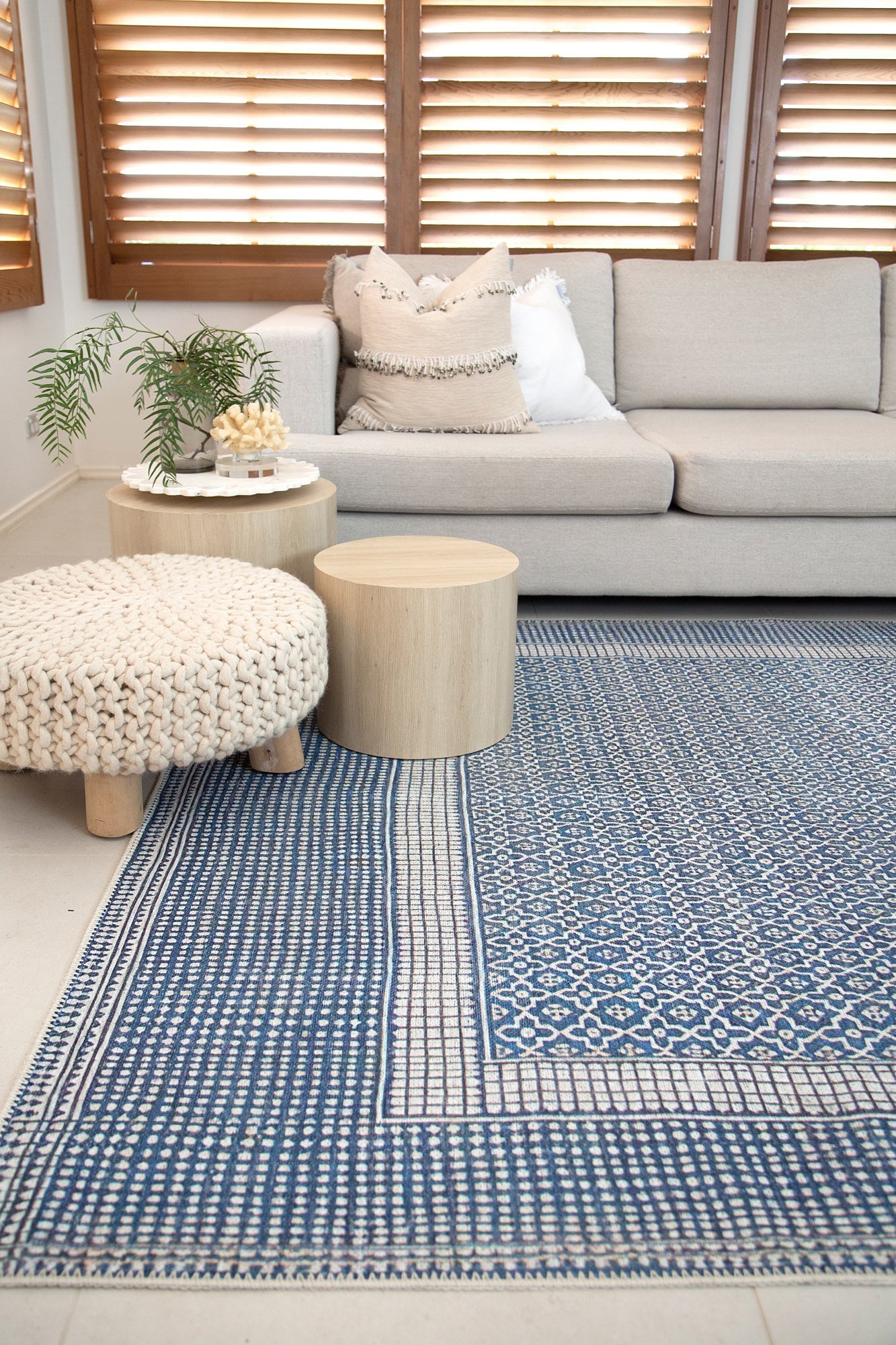 Capri Blue Area Rug Drawing room