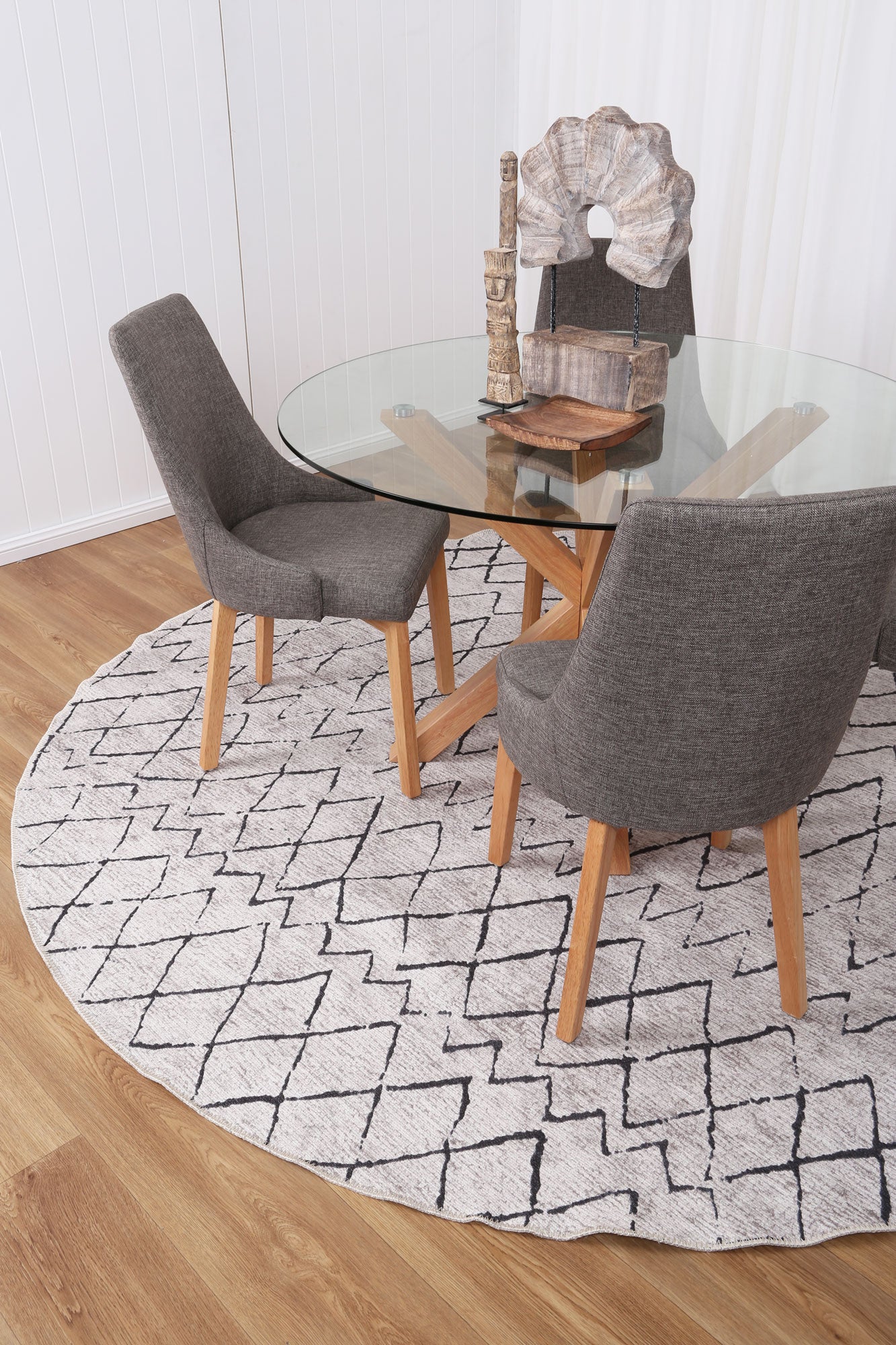 Alma Scandi Silver Round Rug main