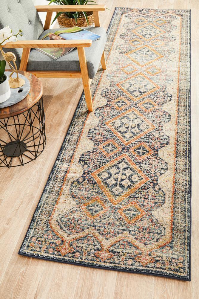 Legacy 863 Navy Runner Rug - Cozy Rugs Australia