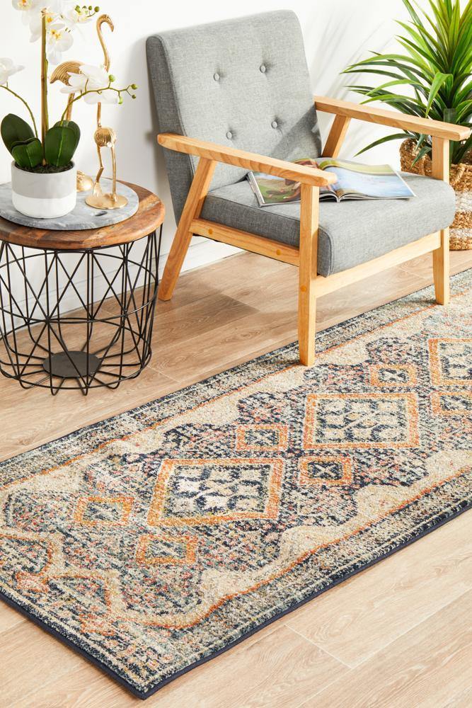 Legacy 863 Navy Runner Rug - Cozy Rugs Australia