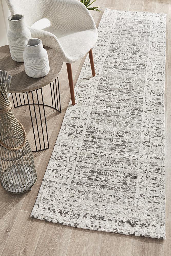 Magnolia 88 Silver Runner Rug - Cozy Rugs Australia
