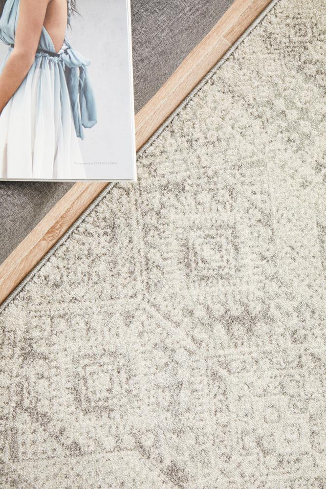 Mirage Zelda Silver Grey Runner Rug - Cozy Rugs Australia