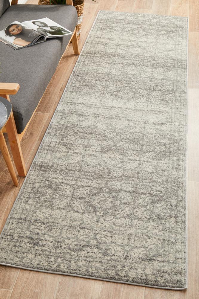 Mirage Gwyneth Stunning Transitional Silver Runner Rug - Cozy Rugs Australia