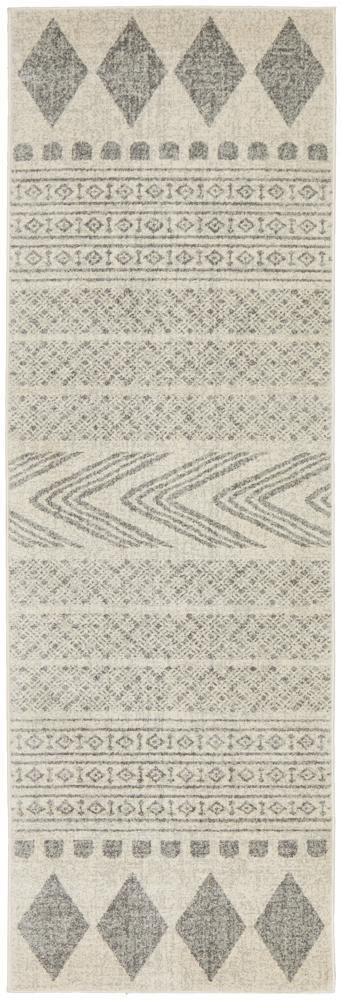 Mirage Adani  Modern Tribal Design Grey Runner Rug - Cozy Rugs Australia