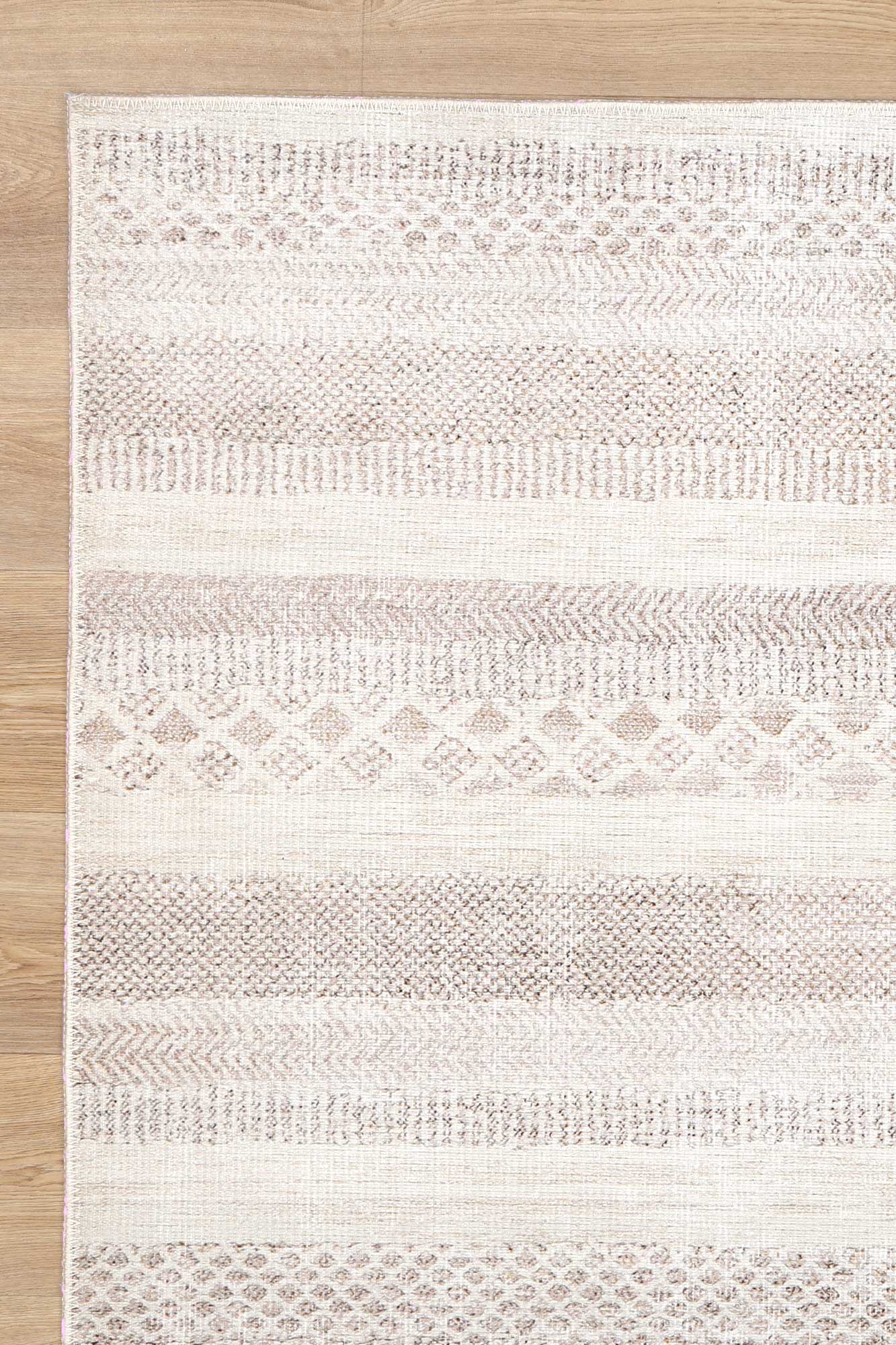 Mojave Lines Desert Beige Rug on side