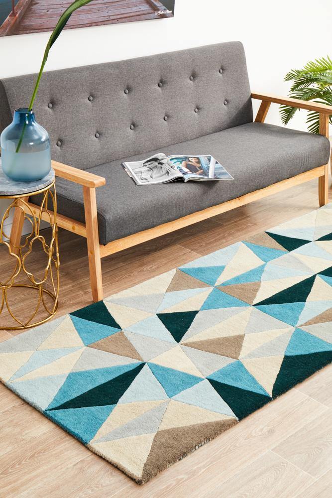 Matrix Pure Wool 901 Turquoise Runner Rug - Cozy Rugs Australia