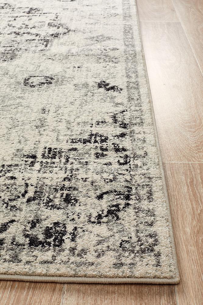 Museum Transitional Charcoal Runner Rug - Cozy Rugs Australia