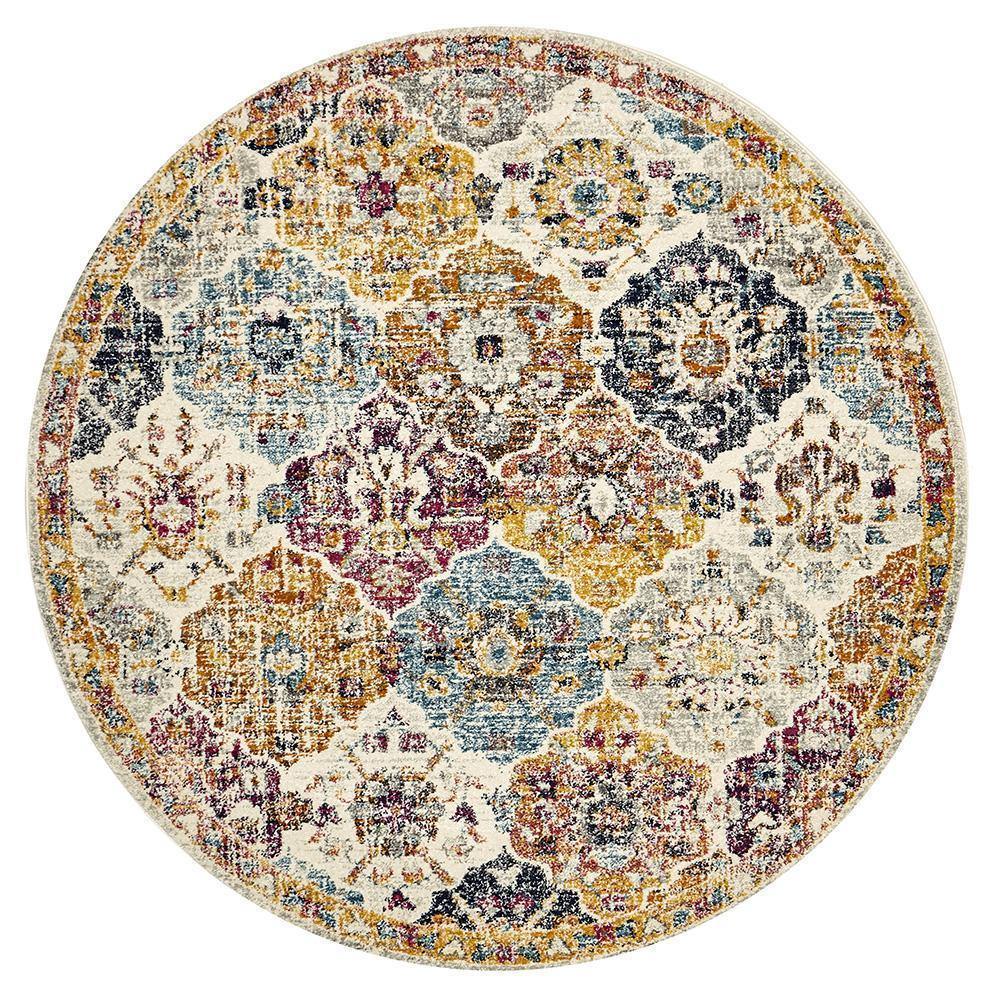 Museum Ainsley Round Rust Rug - Cozy Rugs Australia