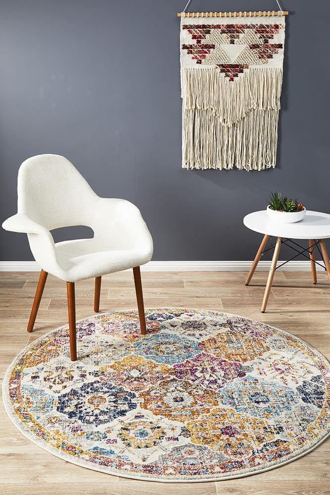 Museum Ainsley Round Rust Rug - Cozy Rugs Australia