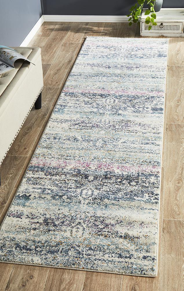 Museum Layton Blue Runner - Cozy Rugs Australia