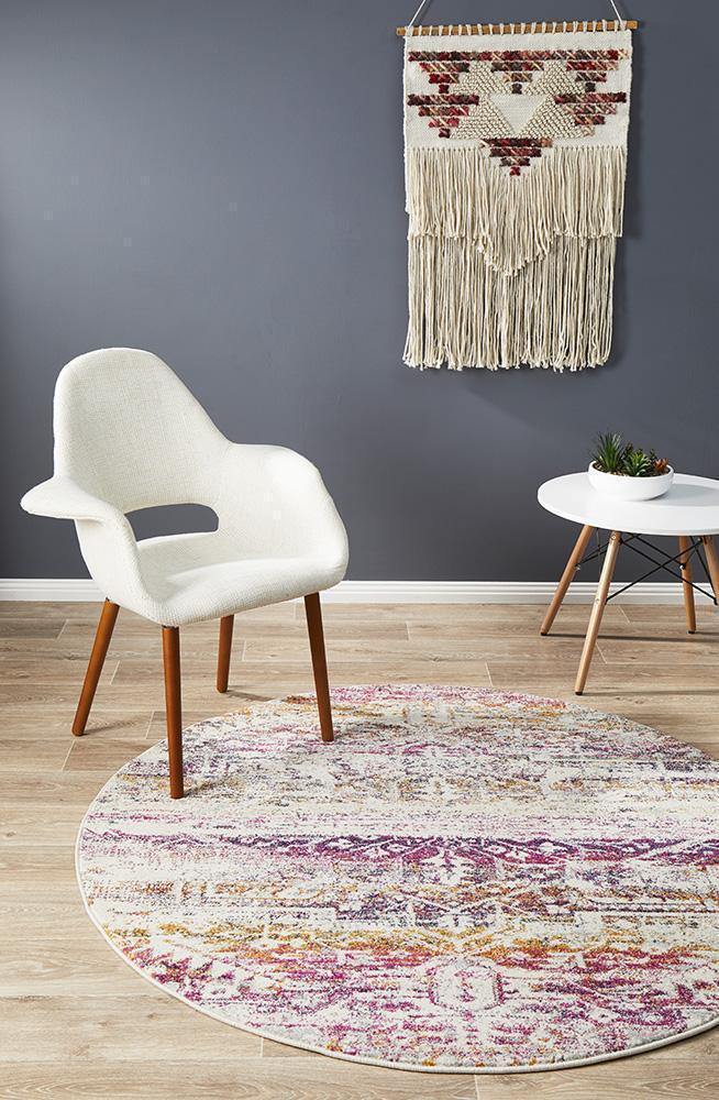 Museum Lili Fuschia Round Rug - Cozy Rugs Australia