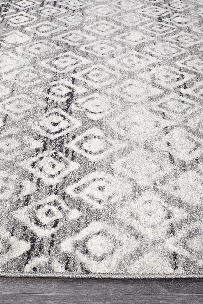 Oasis Zakira Dark Grey Tribal Rug - Cozy Rugs Australia