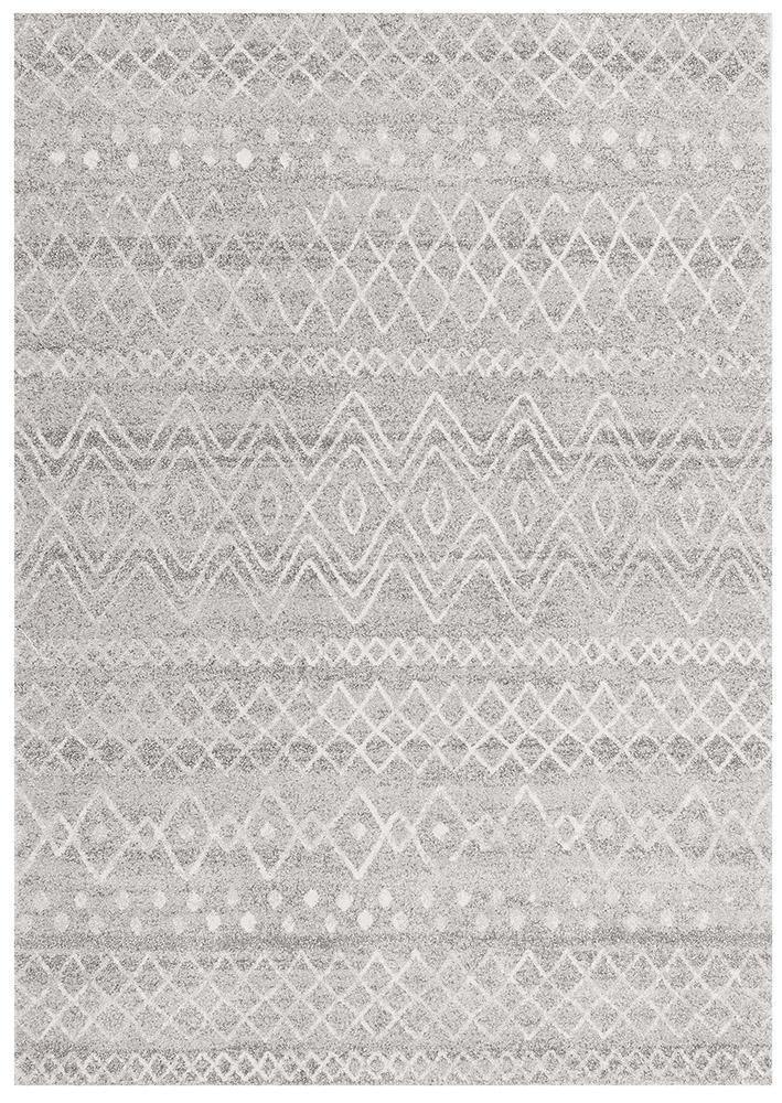 Oasis Nadia Grey Rustic Tribal Rug - Cozy Rugs Australia
