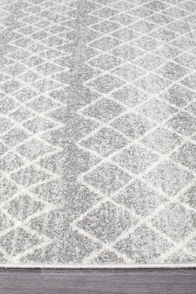 Oasis Selma Silver Tribal Runner Rug - Cozy Rugs Australia