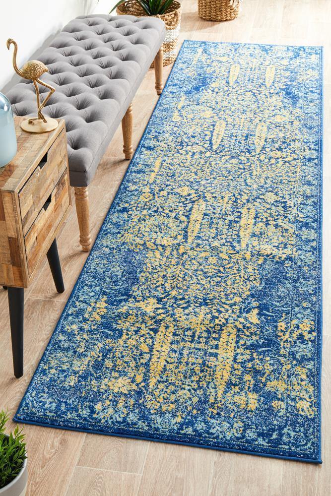 Radiance 411 Royal Blue Runner Rug - Cozy Rugs Australia