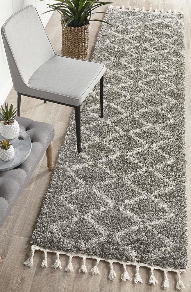Saffron 11 Grey Runner Rug - Cozy Rugs Australia