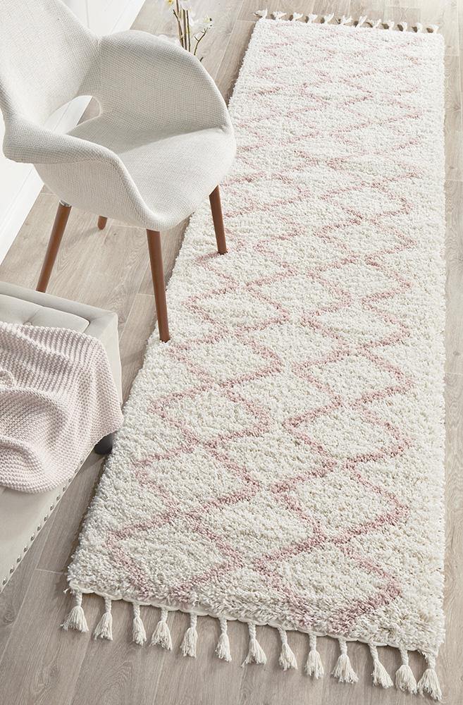 Saffron 11 Pink Runner Rug - Cozy Rugs Australia
