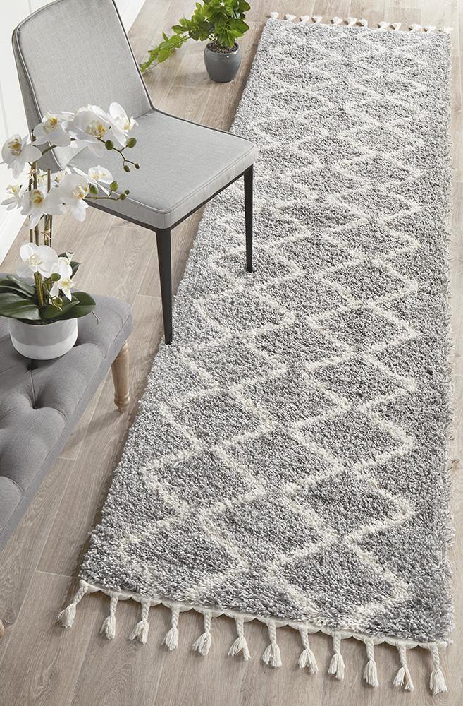 Saffron 11 Silver Runner Rug - Cozy Rugs Australia