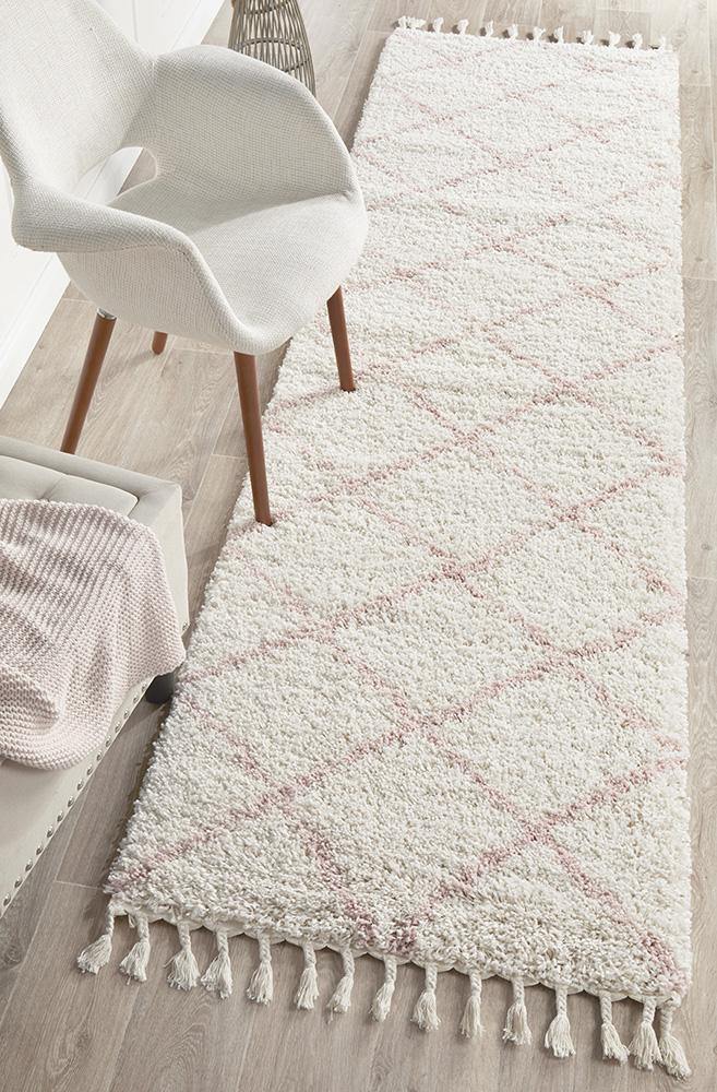 Saffron 22 Pink Runner Rug - Cozy Rugs Australia
