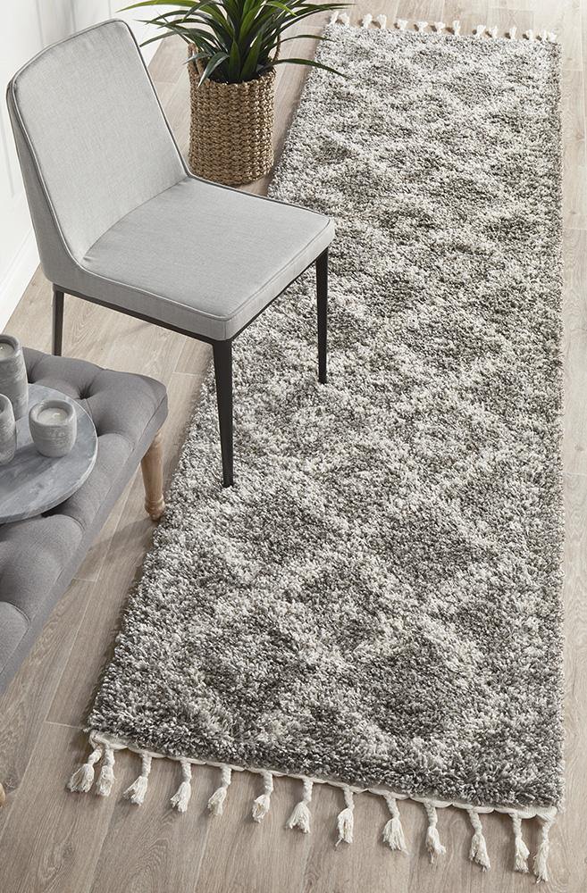 Saffron 33 Grey Runner Rug - Cozy Rugs Australia