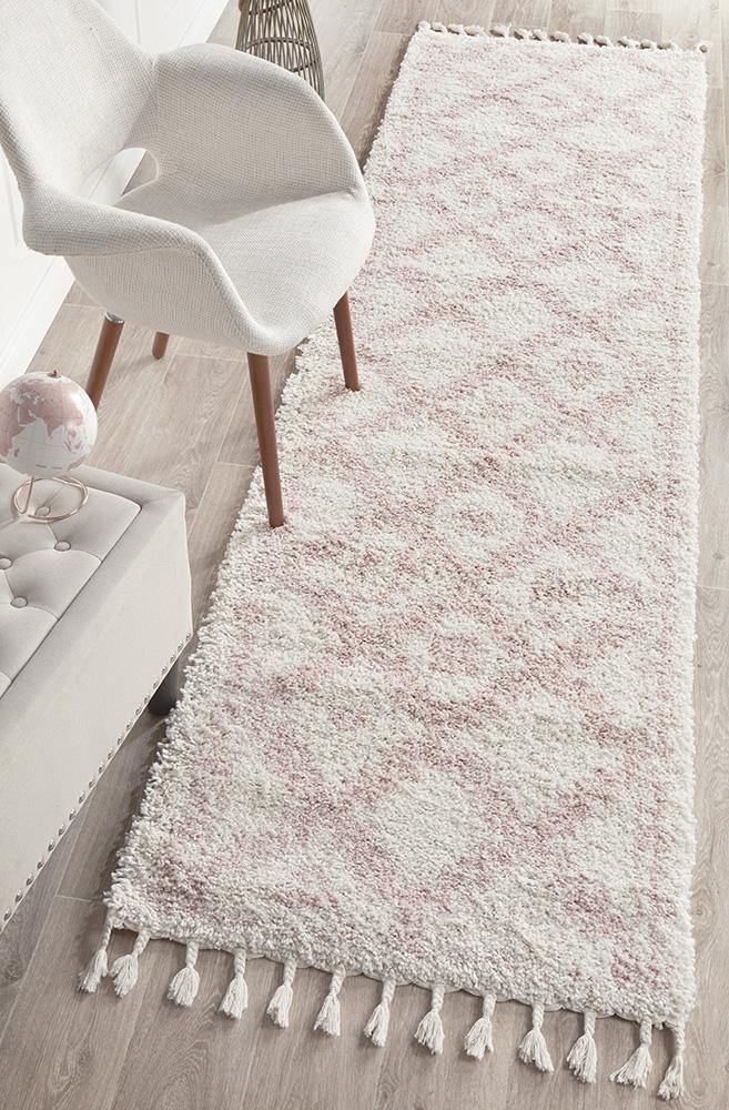 Saffron 33 Pink Runner Rug - Cozy Rugs Australia