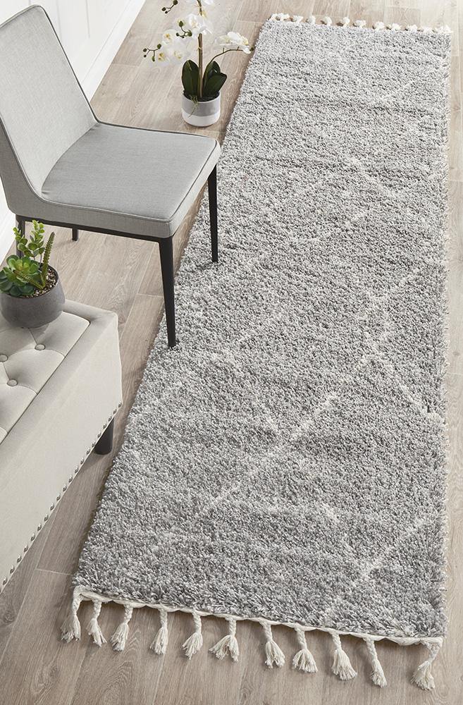 Saffron 44 Silver Runner Rug - Cozy Rugs Australia