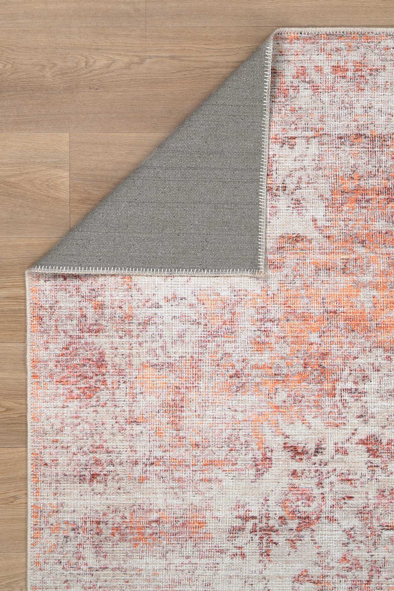 Senlis Sunset Mandarin Rug one side fold