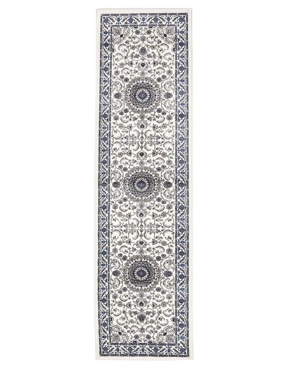 Sydney Medallion Runner White with White Border Runner Rug - Cozy Rugs Australia
