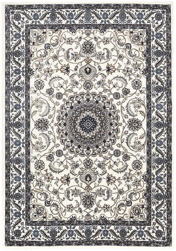 Sydney Collection Medallion Rug White with White Border - Cozy Rugs Australia