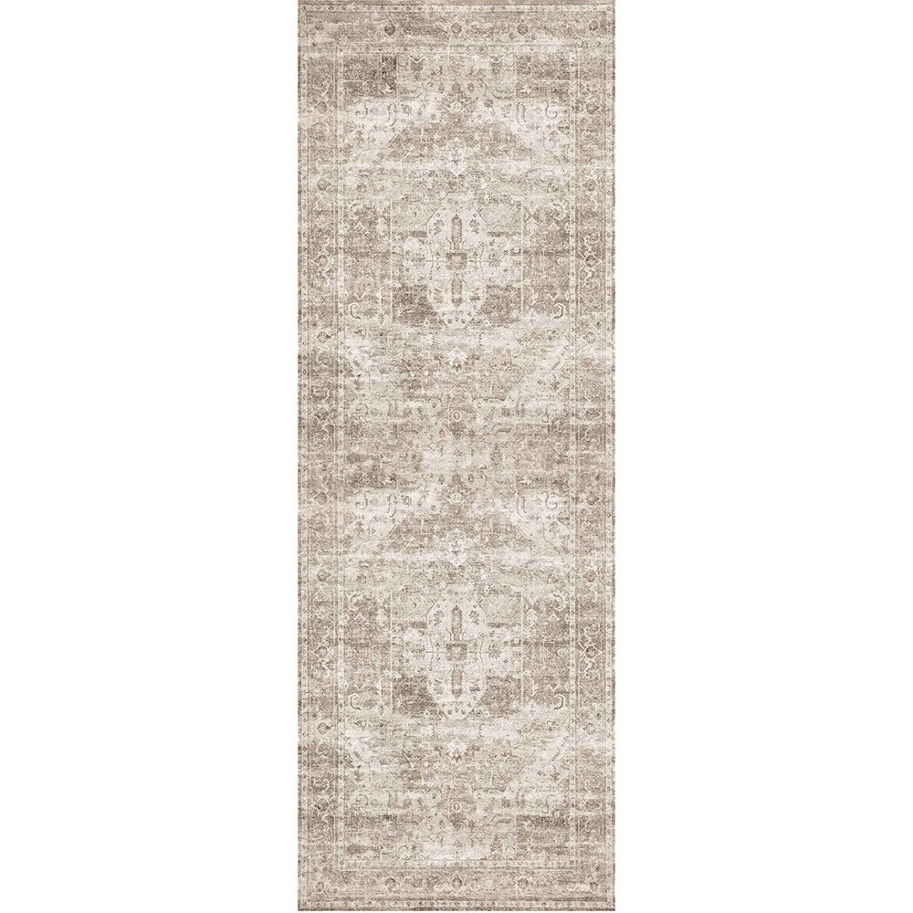 Chateau Machine Washable in Beige : Runner Rug