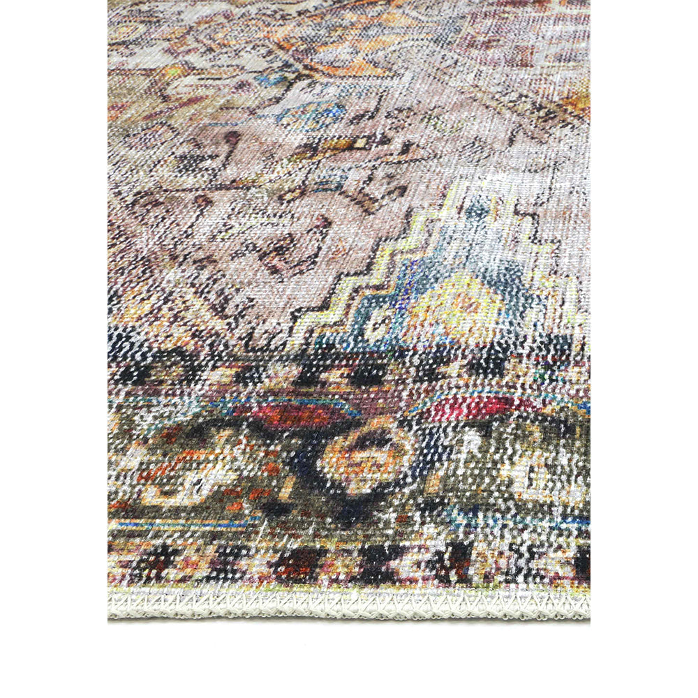 Distressed Vintage Derya Multi Round Rug