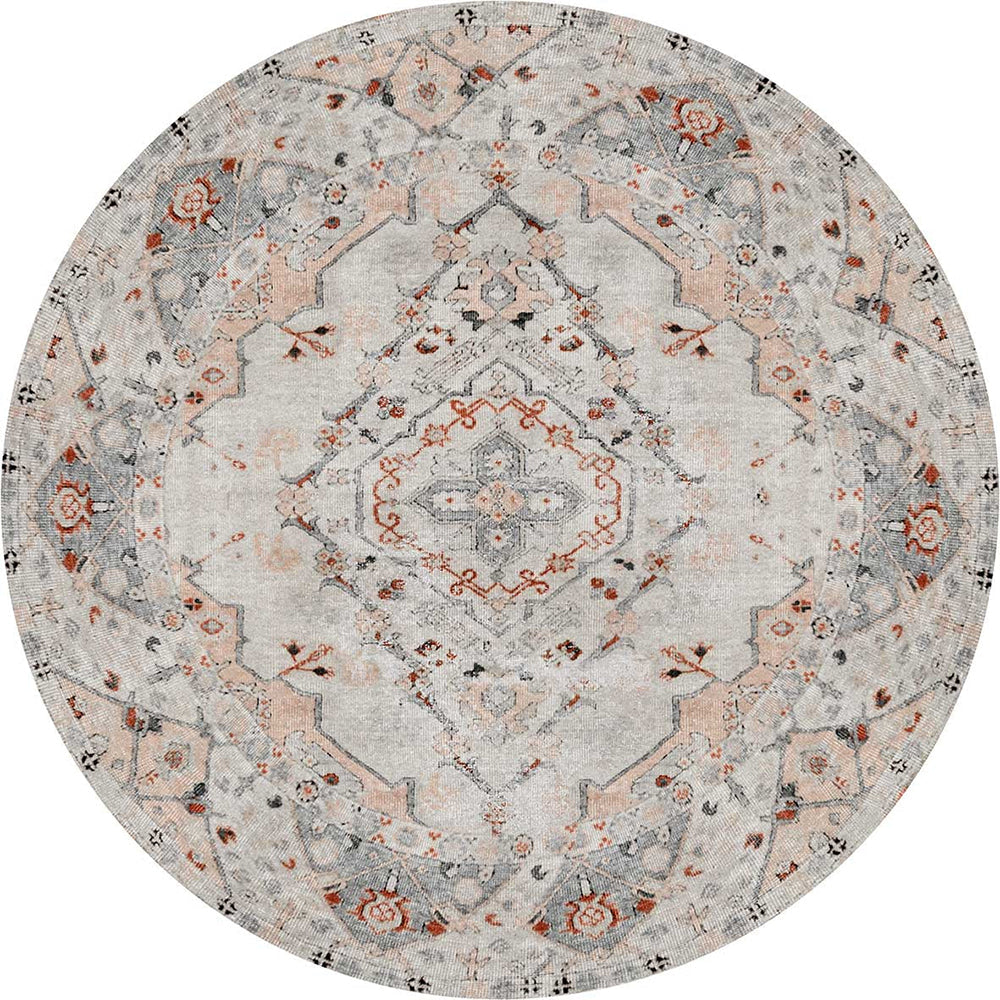 Sauville Blush Multi Round Rug full