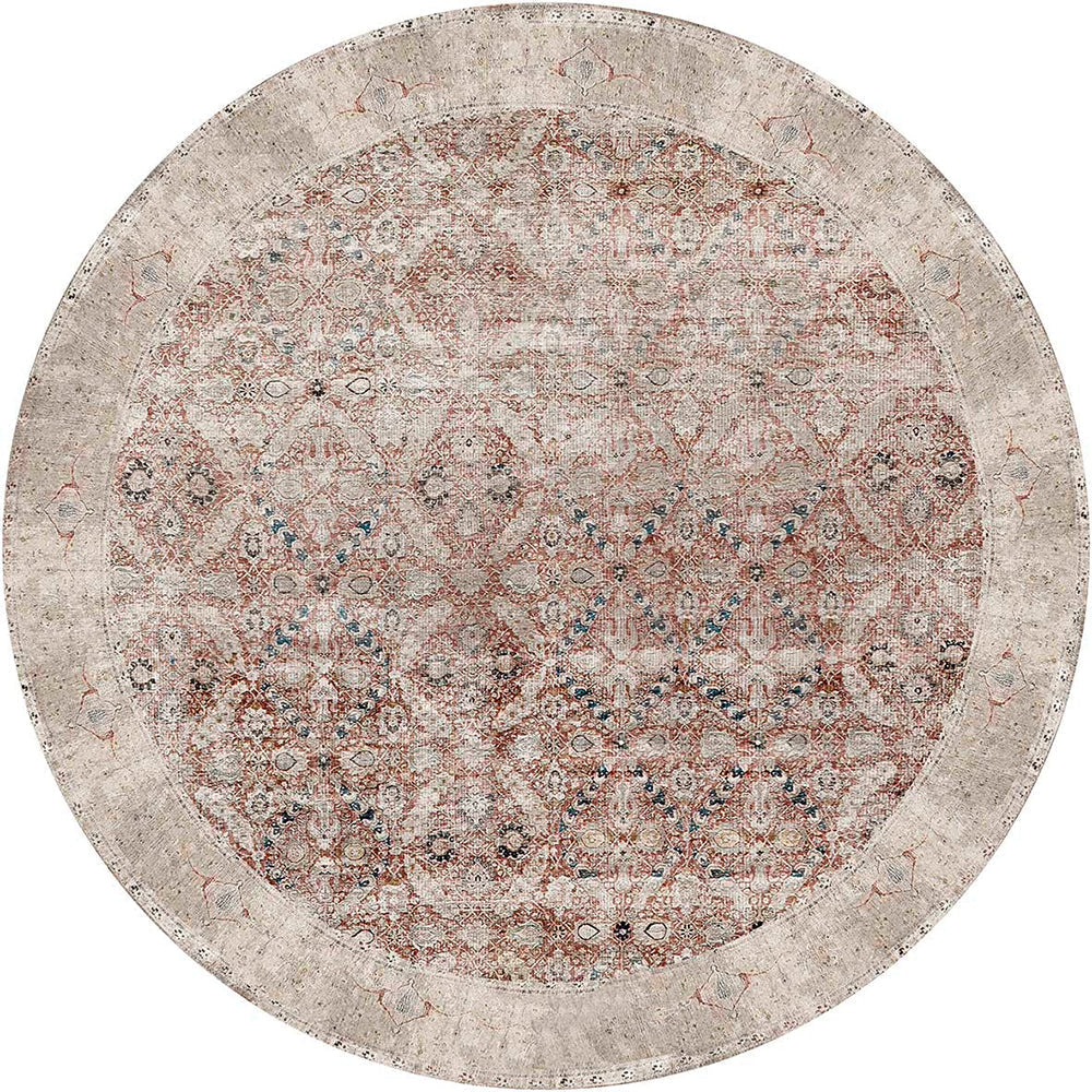 Distressed Vintage Levent Round Rug main