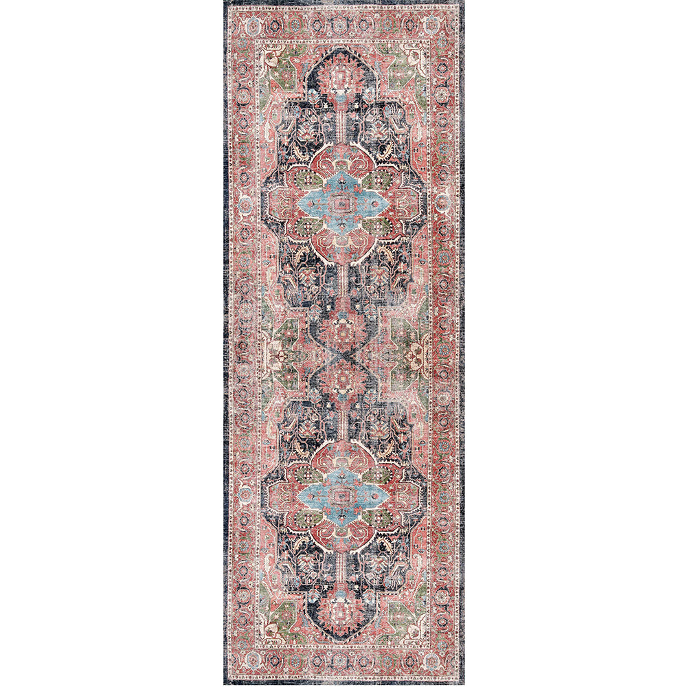 Distressed Vintage Kendra in Multicolor : Runner Rug