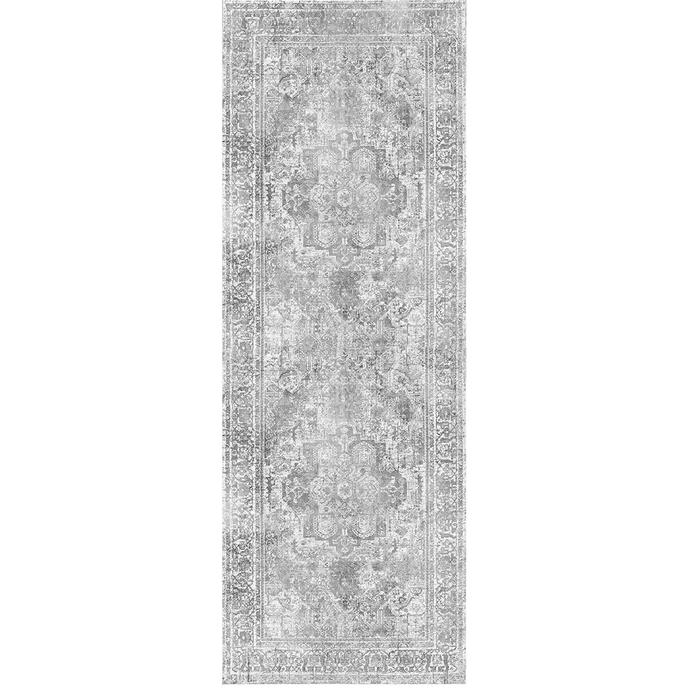 Distressed Vintage Chilaz in Grey : Runner Rug