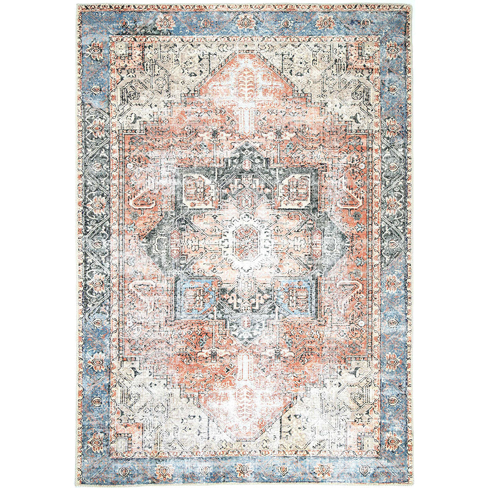 Distressed Vintage Cezanne Terracotta Sky Area Rug quality