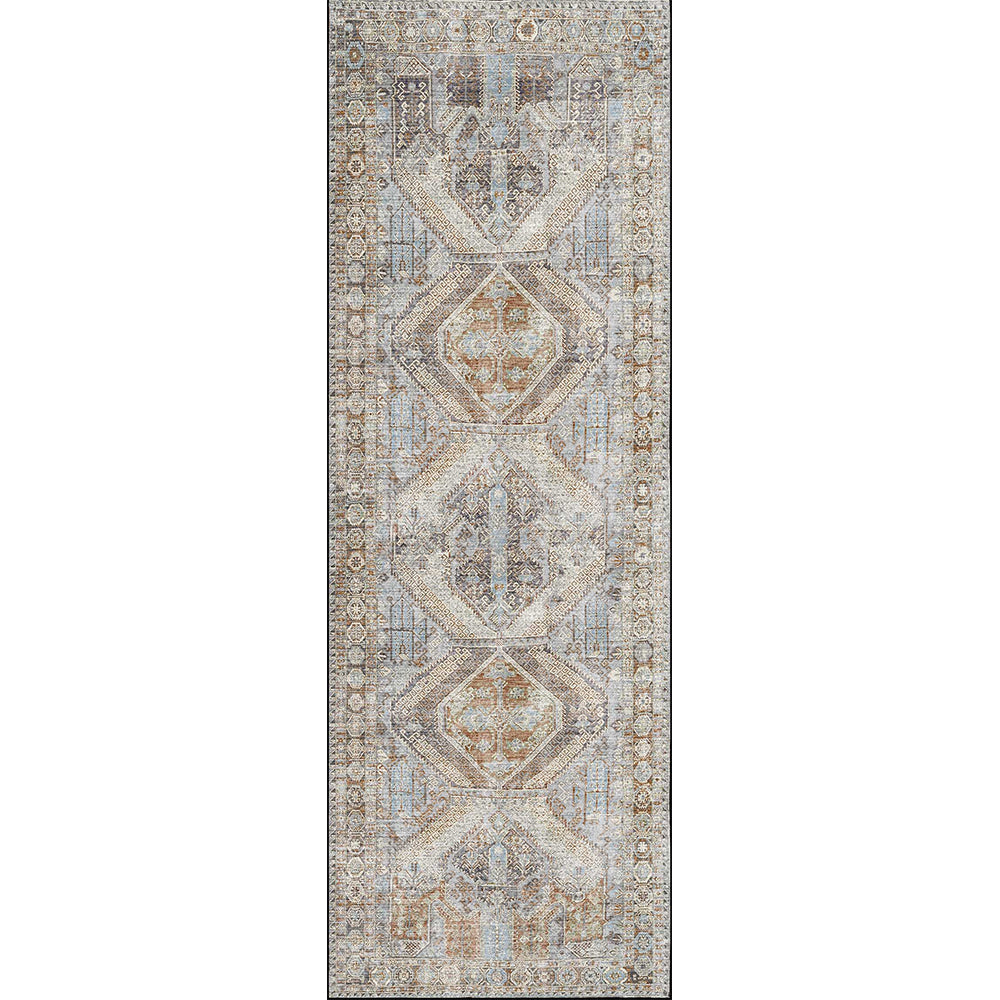 Le Grand Louvre Contemporary i blått och grått: Runner Rug 