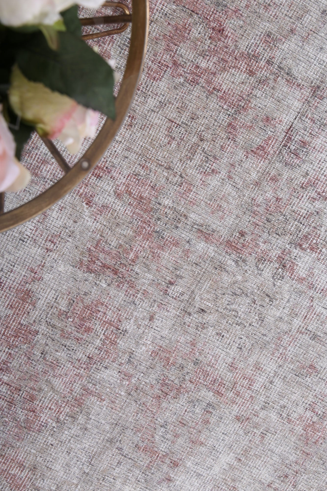 Vintage Adeline Peach Rug under the Table