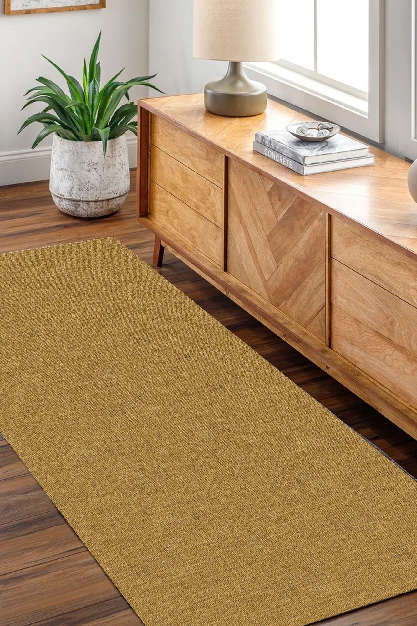 Urban Mustard Solid Runner in Hallway Area