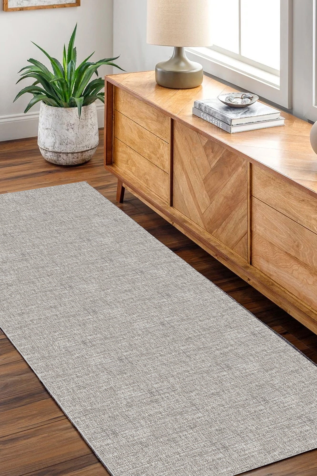 Urban Zinc Solid Runner in Living Room